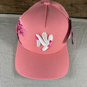 Field Grade NY Cherry Blossom Trucker Hat Mens OS Pink Wool Snapback New